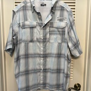 Habit Light Blue Plaid Men's Casual Shirt